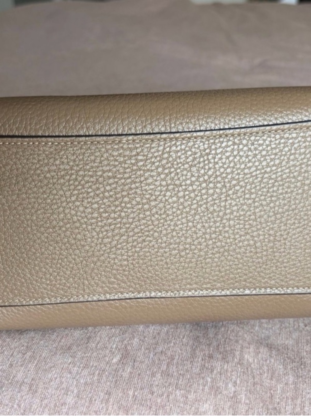 Coach Brown Pebbled Leather Satchel with Gold Hardware - Picture 8 of 8